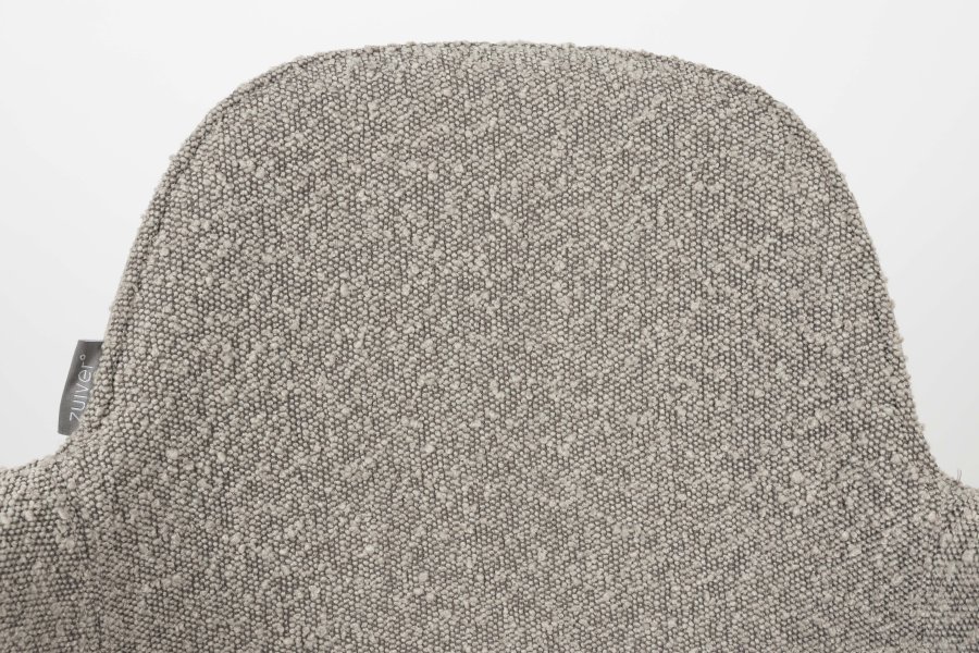 ZUIVER Albert Kuip spisebordsstol, med armlener og svingfunksjon - taupe polyester og taupe aluminium