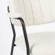 WHITE LABEL LIVING Jolien spisebordsstol, med armlener - hvit bouclé og svart stl