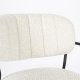 WHITE LABEL LIVING Jolien spisebordsstol, med armlener - hvit bouclé og svart stl