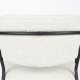 WHITE LABEL LIVING Jolien spisebordsstol, med armlener - hvit bouclé og svart stl