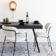 WHITE LABEL LIVING Jolien spisebordsstol, med armlener - hvit bouclé og svart stl