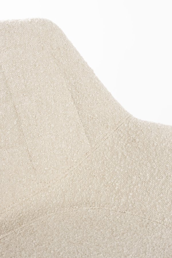 ZUIVER Doulton Svingstol, med armlener - naturlig polyakryl/polyester og sort stl