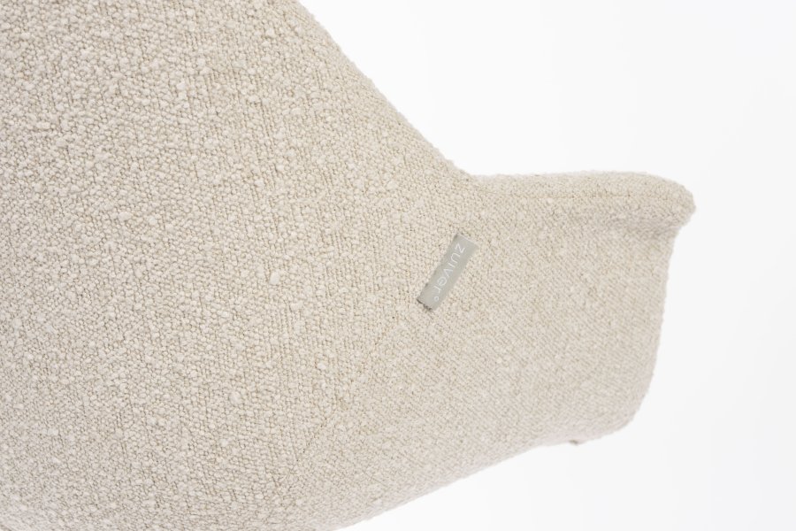 ZUIVER Doulton Svingstol, med armlener - naturlig polyakryl/polyester og sort stl