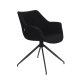 ZUIVER Doulton Svingstol, med armlener - sort polyakryl/polyester og sort stl