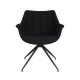 ZUIVER Doulton Svingstol, med armlener - sort polyakryl/polyester og sort stl