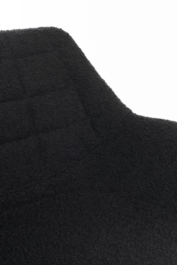 ZUIVER Doulton Svingstol, med armlener - sort polyakryl/polyester og sort stl