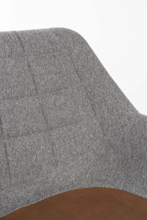 ZUIVER Doulton Svingstol, m armlener - vintage brun, gr polyakryl/polyester og sort stl