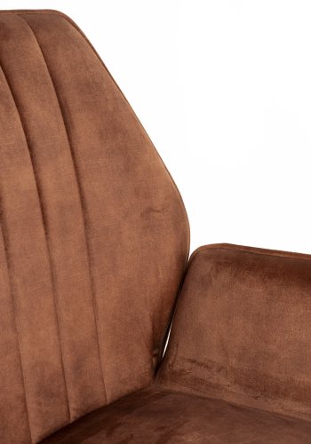 WHITE LABEL LIVING Jamie spisebordstol, m armlener - rust polyester og metall