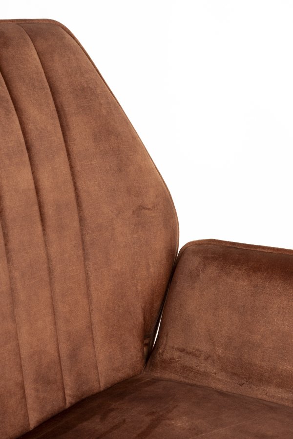 WHITE LABEL LIVING Jamie spisebordstol, m armlener - rust polyester og metall