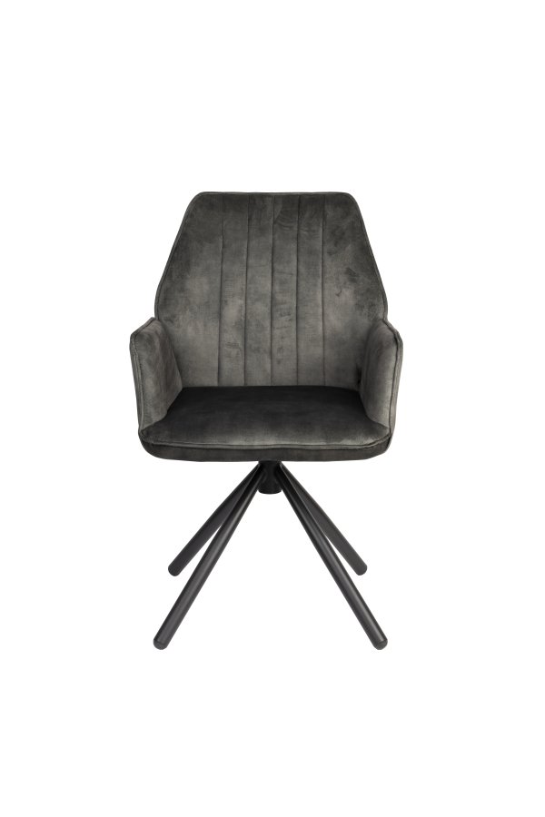 WHITE LABEL LIVING Jamie spisebordstol, m armlener - mose polyester og metall