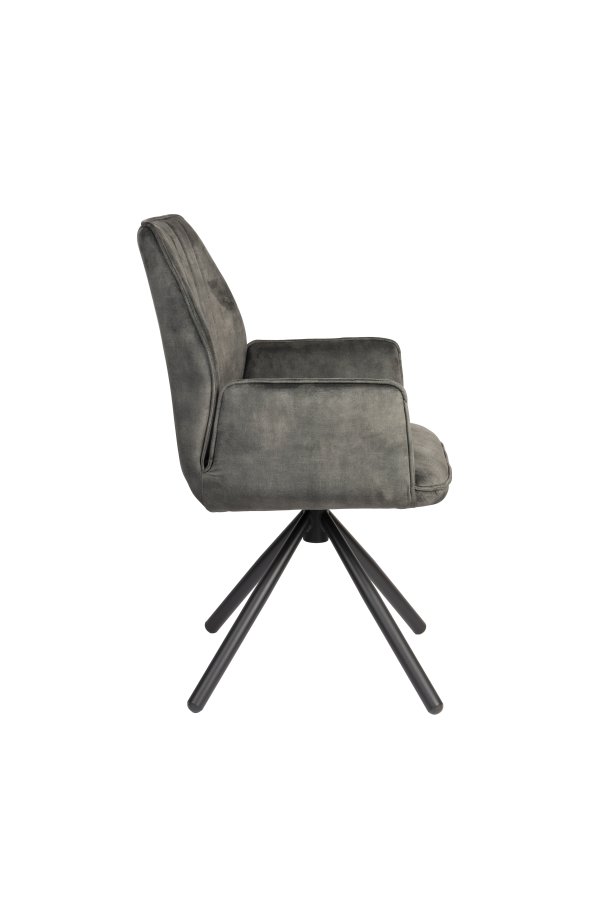 WHITE LABEL LIVING Jamie spisebordstol, m armlener - mose polyester og metall