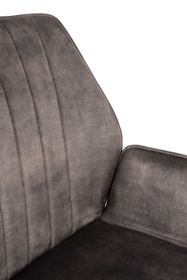 WHITE LABEL LIVING Jamie spisebordstol, m armlener - brun polyester og metall