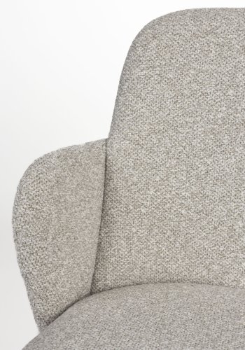 WHITE LABEL LIVING Jerrico spisestuestol, med armlener - lys beige polyester og lys beige metall