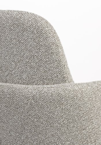 WHITE LABEL LIVING Jerrico spisestuestol, med armlener - lys beige polyester og lys beige metall