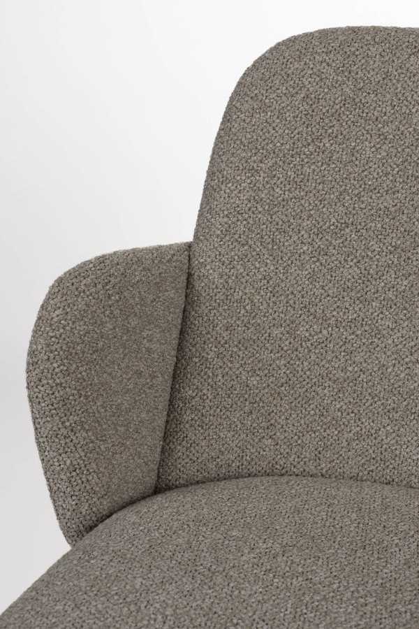 WHITE LABEL LIVING Jerrico spisestuestol, med armlener - brun polyester og beige metall