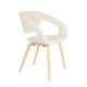 ZUIVER Flexback spisebordstol, med armlener - beige bouclé og naturlig bketre