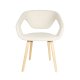 ZUIVER Flexback spisebordstol, med armlener - beige bouclé og naturlig bketre