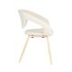 ZUIVER Flexback spisebordstol, med armlener - beige bouclé og naturlig bketre