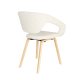 ZUIVER Flexback spisebordstol, med armlener - beige bouclé og naturlig bketre