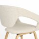 ZUIVER Flexback spisebordstol, med armlener - beige bouclé og naturlig bketre