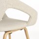 ZUIVER Flexback spisebordstol, med armlener - beige bouclé og naturlig bketre