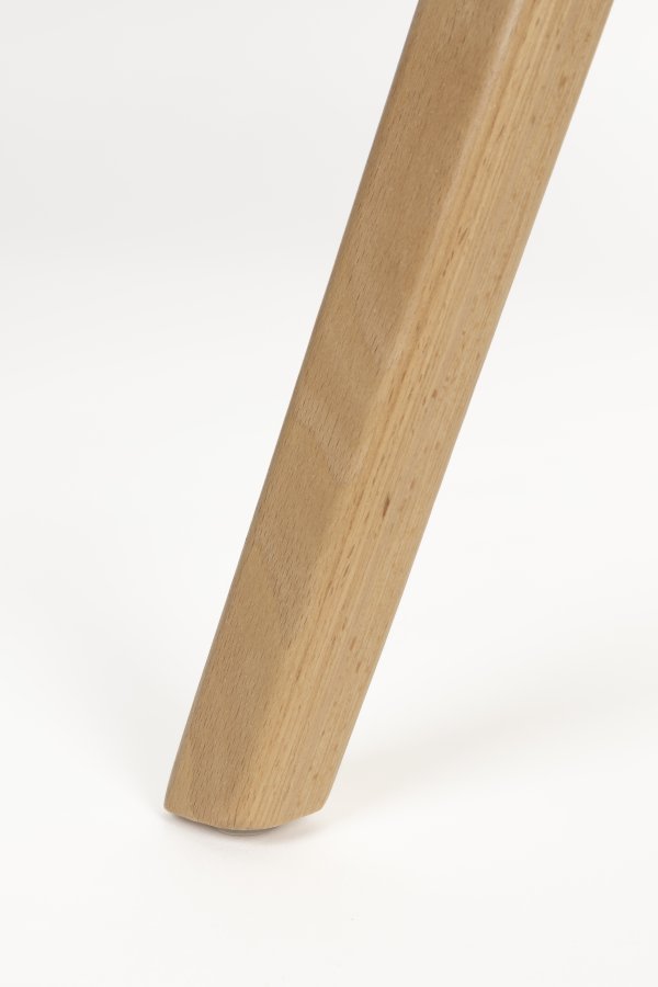 ZUIVER Flexback spisebordstol, med armlener - beige bouclé og naturlig bketre