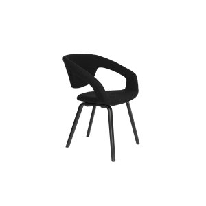 ZUIVER Flexback spisebordsstol, m. armln - sort bouclé og sort bgetr