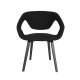 ZUIVER Flexback spisebordstol, m. armlen - svart bouclé og svart bketre