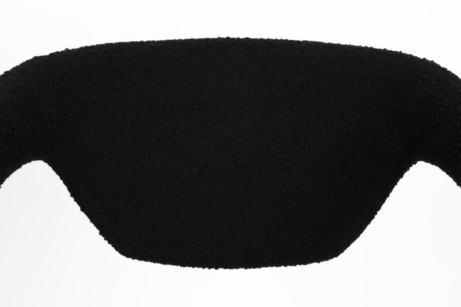 ZUIVER Flexback spisebordstol, m. armlen - svart bouclé og svart bketre