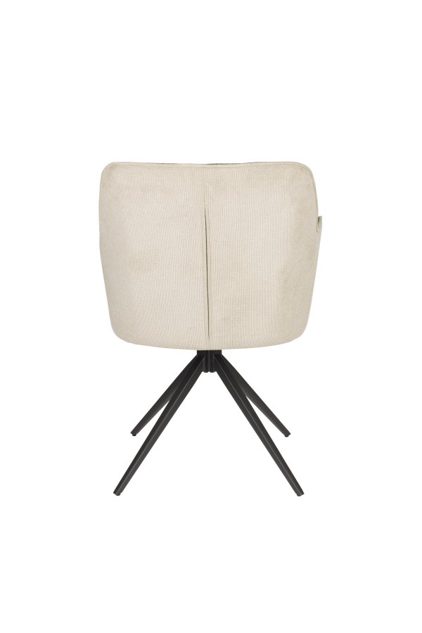 WHITE LABEL LIVING Daley spisebordstol, med armlen - beige/grnn polyester og svart jern