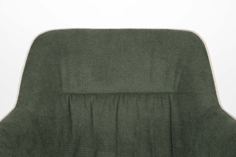 WHITE LABEL LIVING Daley spisebordstol, med armlen - beige/grnn polyester og svart jern