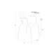 WHITE LABEL LIVING Bouton spisestuestol, stabelbar, m. armlen - off-white polyester og svart jern