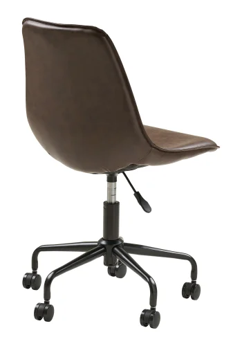 HOUSE NORDIC Monaco kontorstol, m. drejefunktion og hjul - mrkebrun PU og sort metal