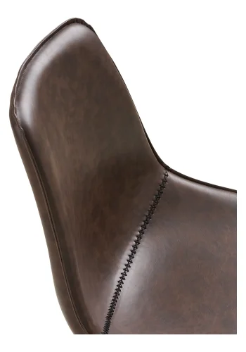 HOUSE NORDIC Monaco kontorstol, m. drejefunktion og hjul - mrkebrun PU og sort metal