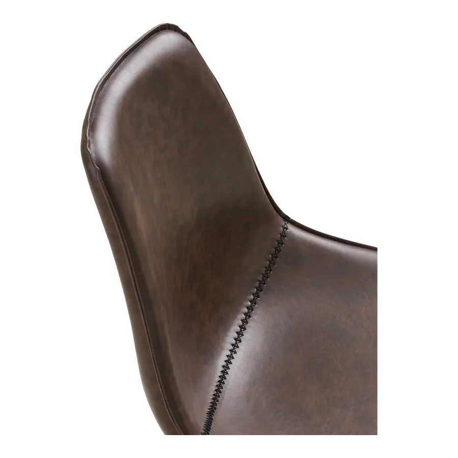 HOUSE NORDIC Monaco kontorstol, m. drejefunktion og hjul - mrkebrun PU og sort metal