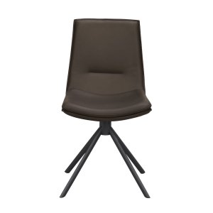 ROWICO Lowell drejestol - brun lder og sort metal