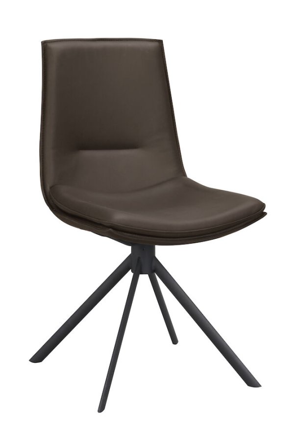 ROWICO Lowell svingstol - brunt skinn og svart metall