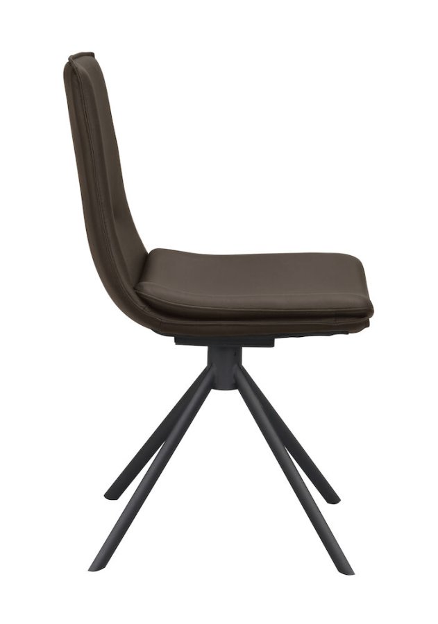 ROWICO Lowell svingstol - brunt skinn og svart metall
