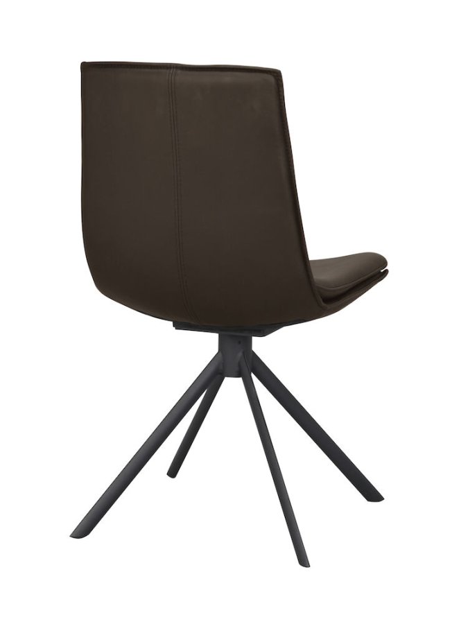 ROWICO Lowell svingstol - brunt skinn og svart metall