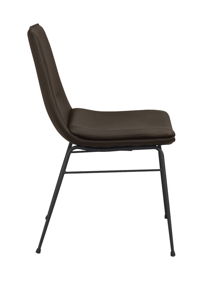 ROWICO Lowell spisestuestol - brunt skinn og svart metall