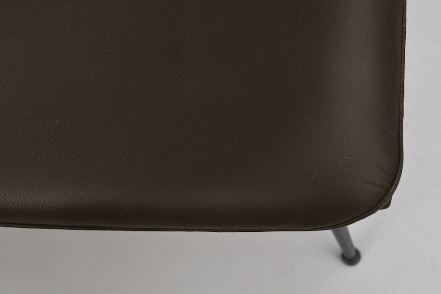 ROWICO Lowell spisestuestol - brunt skinn og svart metall