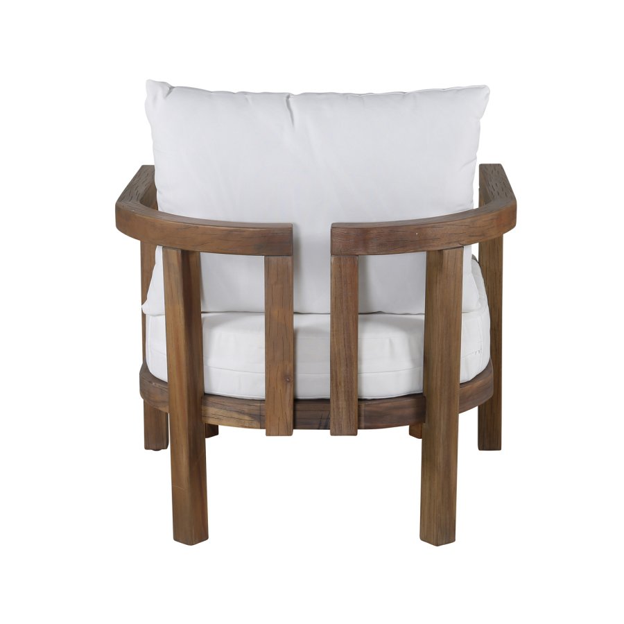 VENTURE DESIGN Erica havestol, m. armln og hynder - offwhite polyester og brun akacietr