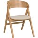 ROWICO Waterton spisebordstol, m. armlener - beige stoff og naturlig eik