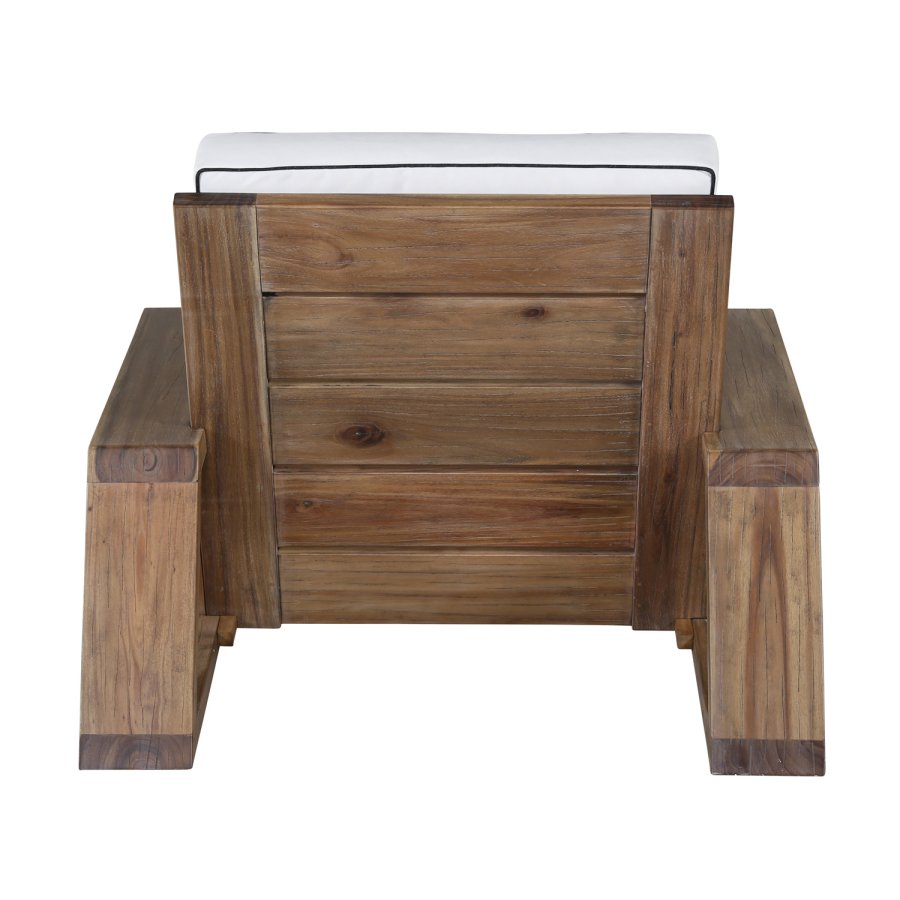 VENTURE DESIGN Daria Loungesessel für den Garten, mit Armlehnen – cremefarbene Kissen und braunes Akazienholz