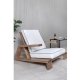 VENTURE DESIGN Daria Loungesessel für den Garten, mit Armlehnen – cremefarbene Kissen und braunes Akazienholz