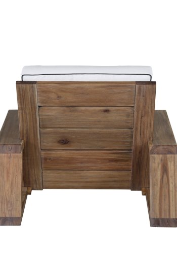 VENTURE DESIGN Daria loungestol til haven, m. arml�n - offwhite hynder og brun akacietr�