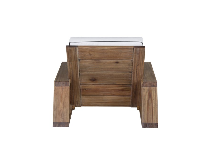 VENTURE DESIGN Daria loungestol til haven, m. arml�n - offwhite hynder og brun akacietr�