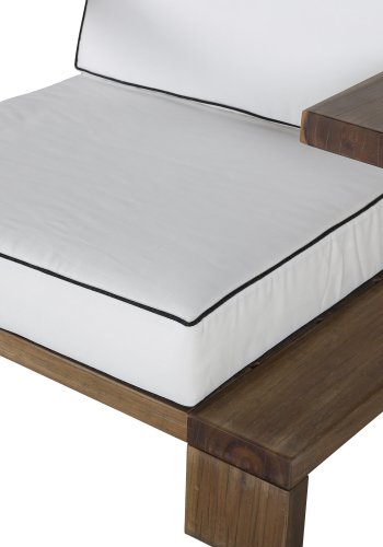 VENTURE DESIGN Daria loungestol til haven, m. arml�n - offwhite hynder og brun akacietr�