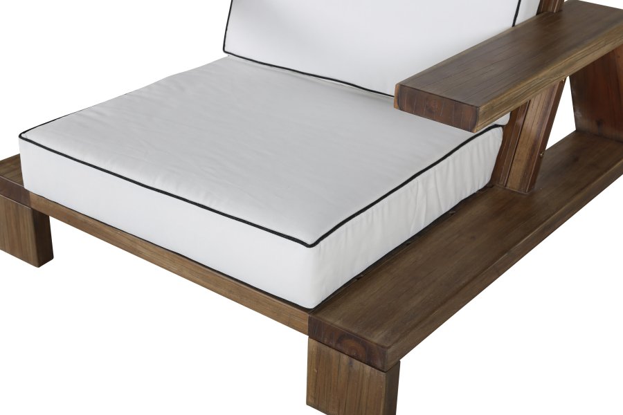 VENTURE DESIGN Daria loungestol til haven, m. arml�n - offwhite hynder og brun akacietr�
