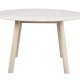 ROWICO Taransay spisebord, rundt - beige travertin og hvitkalket eik (125)